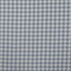 Tissu Carreaux Tissé Teint Bleu 