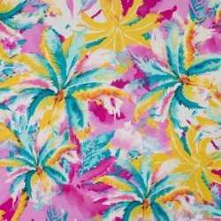 Tissu Popeline de Viscose Imprimé Fuchsia