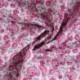 Tissu Coton Matelassé Double Face Imprimé Fleurs Fuchsia