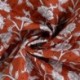Tissu Coton Matelassé Double Face Imprimé Fleurs Cognac 