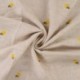 Tissu Viscose Lin Brodé Citron Sable 