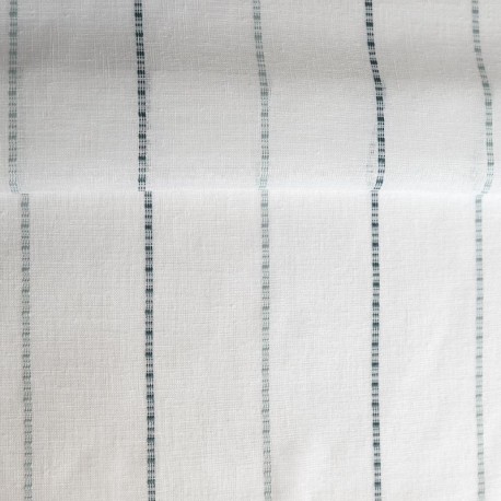 Tissu Etamine Rayée Pola Bleu