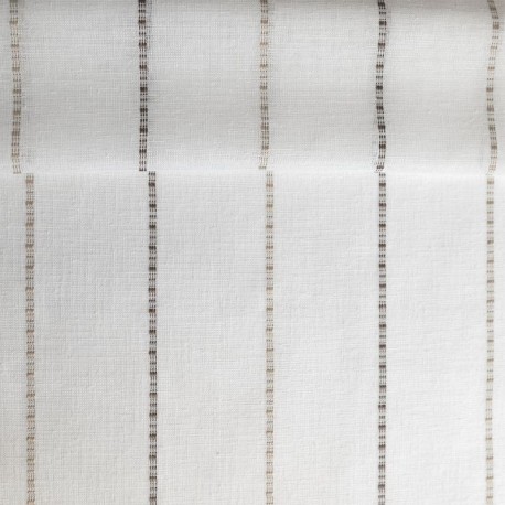 Tissu Etamine Rayée Pola Chocolat