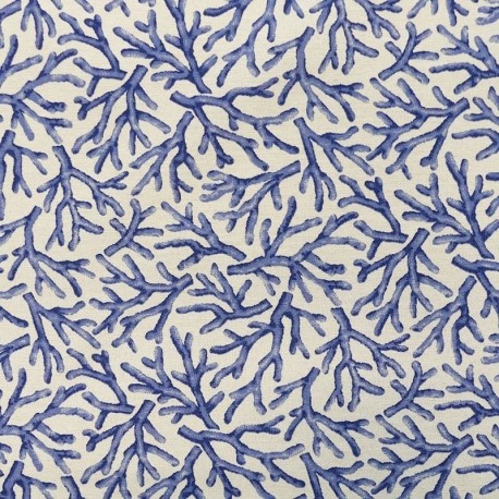 Tissu Imprimé Coralium Bleu