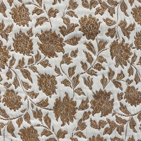 Tissu Jacquard Deepsi Blanc et ocre
