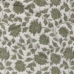 Tissu Jacquard Deepsi Blanc et Kaki