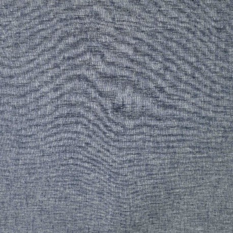 Tissu Lin Melangé Pepino Uni Bleu Marine