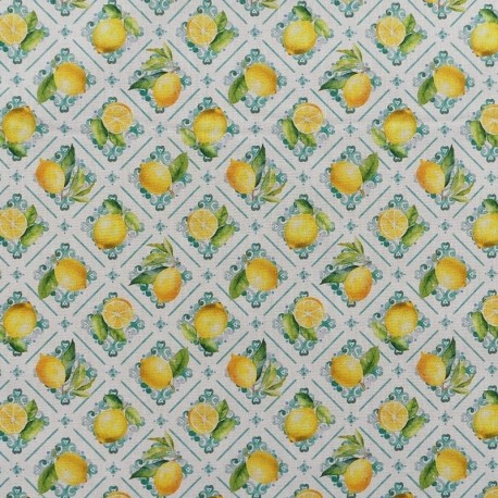 Tissu Imprimé Limonite Blanc