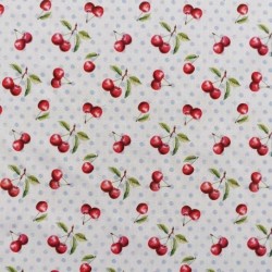 Tissu Imprimé Cherry Blanc