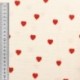 Tissu Double Gaze Imprimée Coeur Rouge 