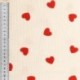 Tissu Double Gaze Imprimée Gros Coeur Rouge 