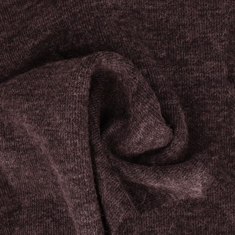 Tissu Maille Facon Cachemire Aubergine 