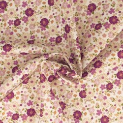 Tissu Popeline Imprimée Digitale Bordeaux