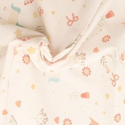 Tissu Popeline Imprimée Digitale Enfant Conte de Fées