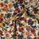 Tissu Popeline Imprimée Digitale Fleurs Crème 