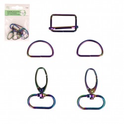 Mousqueton mix arc en ciel *5