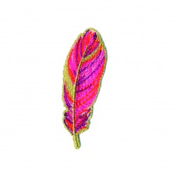 Plumes dorees 7x2cm - Rouge doré