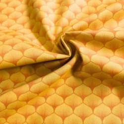 Tissu Popeline Eventails Orange 