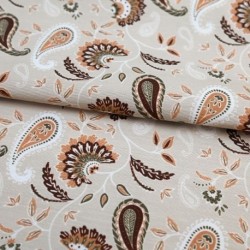 Tissu Toile Imprimée Samarkand Beige