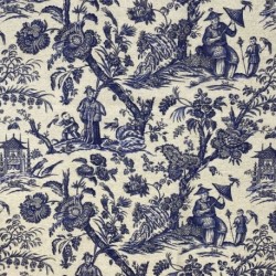 Tissu Bachette Imprimée New Ming Lico Marine