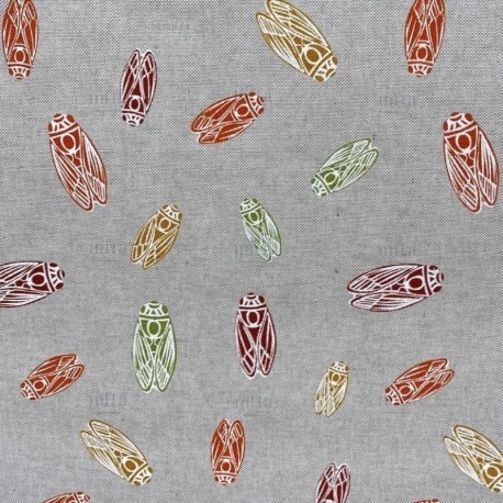 Tissu Toile Imprimé Cigaloun Terracotta