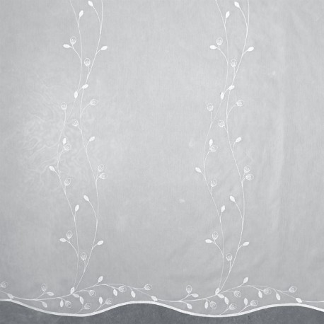 Tissu Voile Brodé Gala Blanc