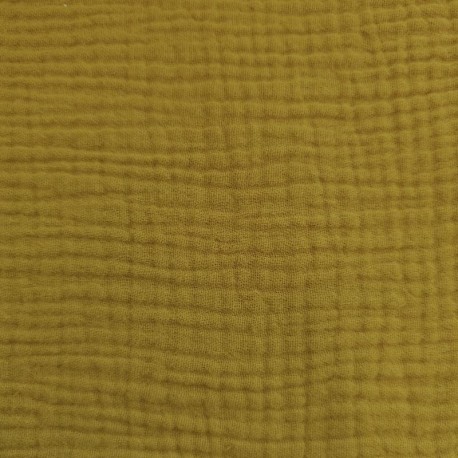 Tissu Double Gaze Fripouille Moutarde 