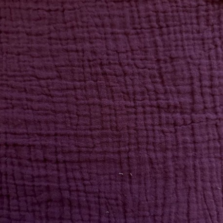 Tissu Double Gaze Fripouille Prune
