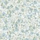 Tissu Popeline Fleurs Bleu Vert