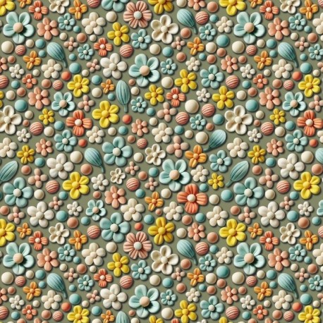 Tissu Popeline Splash 3d Fleurs 