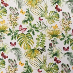 Tissu Imprimé Vaiana Feuilles Vert