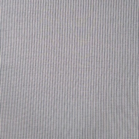 Tissu Seersucker Rayure Bleu Marine