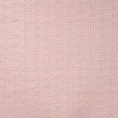 Tissu Seersucker Brodé Nude