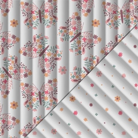 Tissu Matelassé Fleurinette Papilo Rose