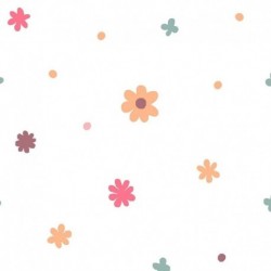 Tissu Coton Imprimé Fleurinette Rose