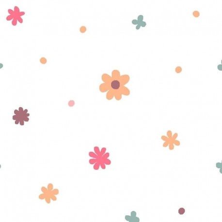 Tissu Coton Imprimé Fleurinette Rose