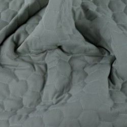 Tissu Twill Coton Matelassé Gris Vert