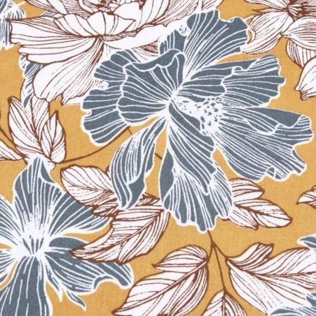 Tissu Enduit Amapola Moutarde