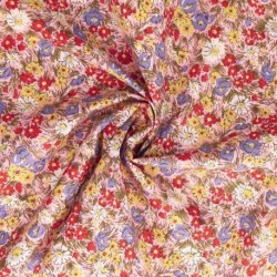 Tissu Popeline Imprimée Fleur Multico