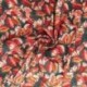 Tissu Popeline Imprimée Feuille Orange