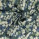 Tissu Popeline Imprimée Feuille Fond Bleu