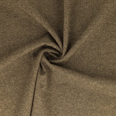 Tissu Jersey Lainage Motif Chevrons Beige