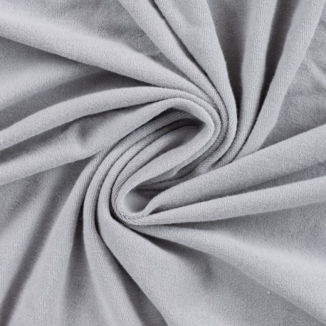 Tissu Pico Terry Uni Gris Clair 