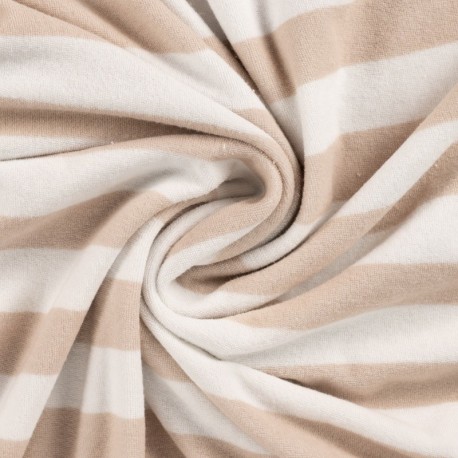 Tissu Pico Terry Rayures Sable 
