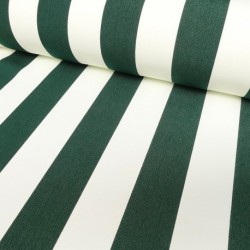Tissu Toile Outdoor Deperlante Rayure Vert Foncé