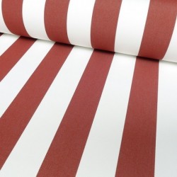 Tissu Toile Outdoor Deperlante Rayure Terracotta 