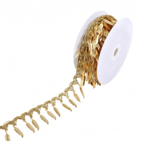 Galon frange plumes Or - 