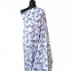 Tissu Popeline Imprimée Toile de Jouy Bleu