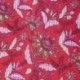 Tissu Blockprint Imprimé Tampons Mains Matelassé Double Face Floral Rouge et Jaune