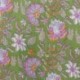 Tissu Blockprint Imprimé Tampons Mains Matelassé Double Face Floral Vert et Orange